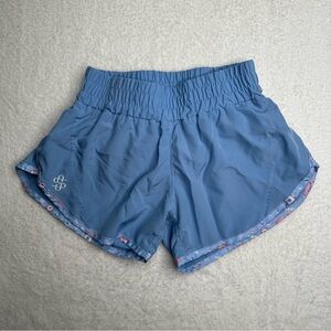 Simply Southern Girls Active Running Shorts Light Blue Lined Youth Large